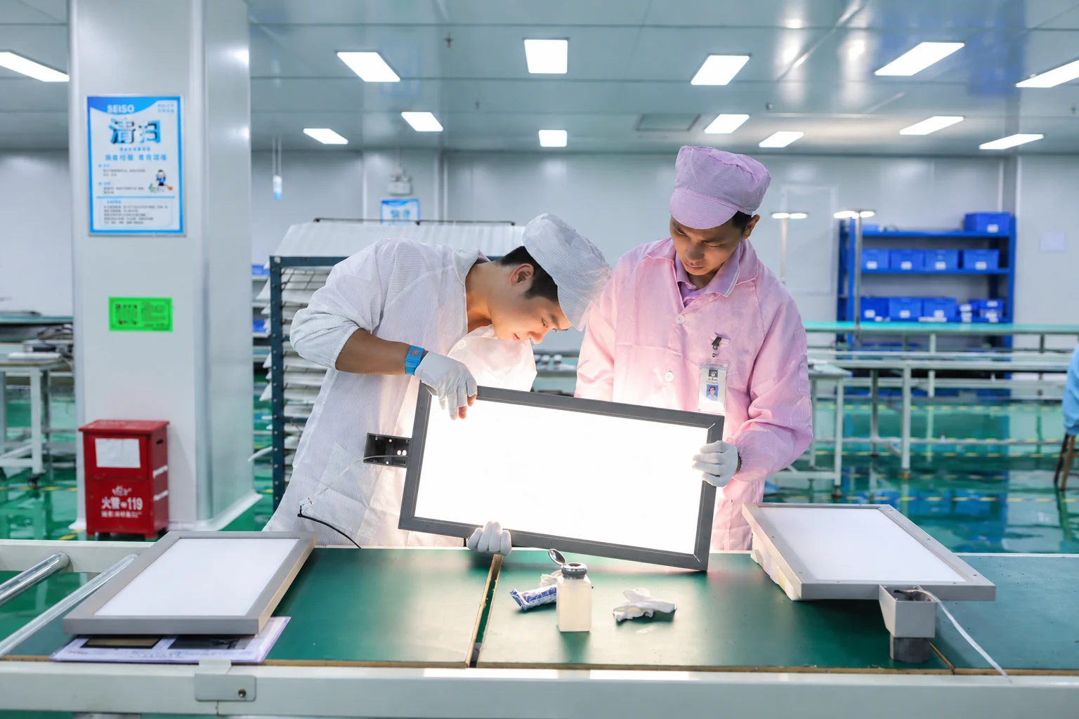 BILLLED engineers reviewing a professional office luminaire