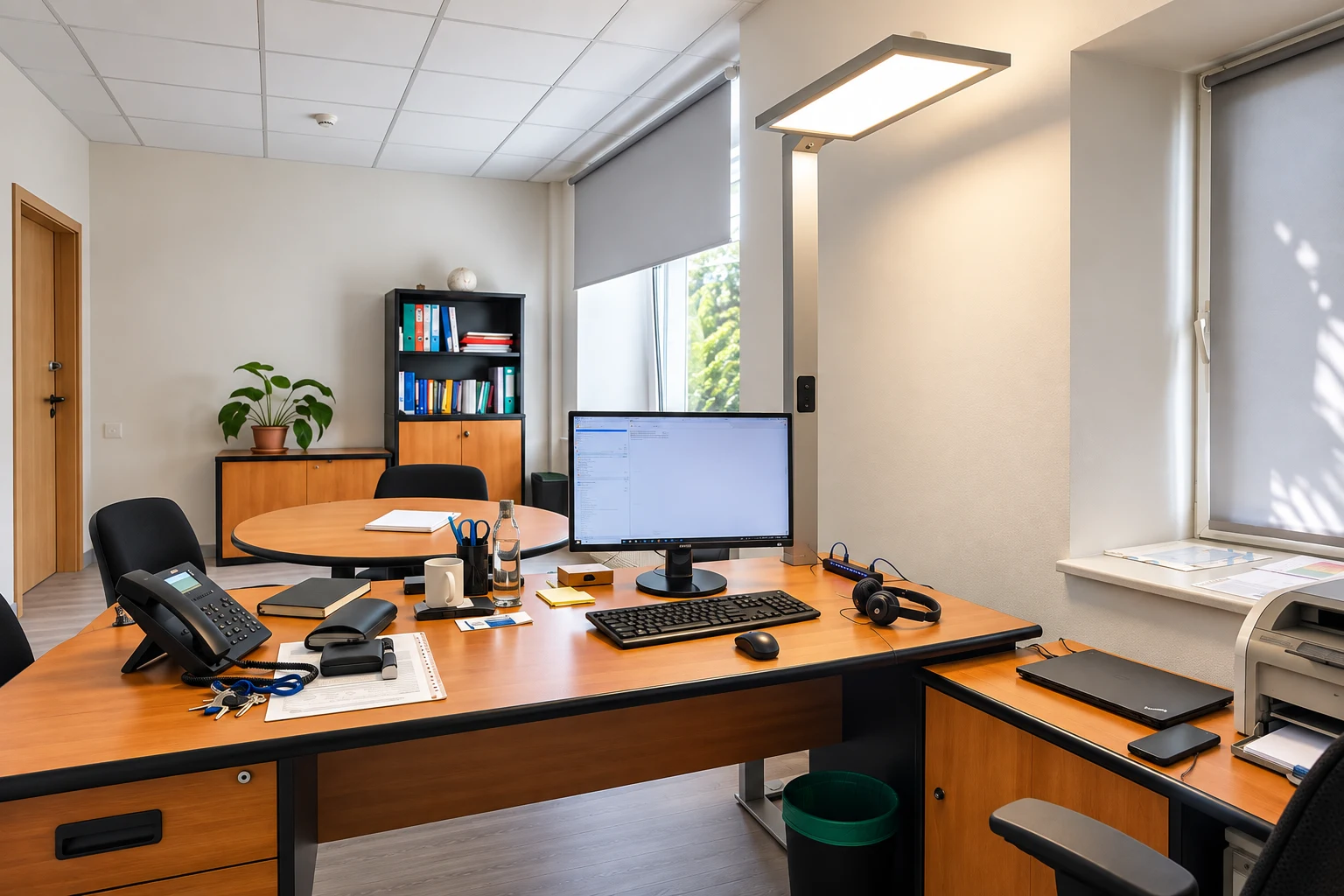 Office with meeting area